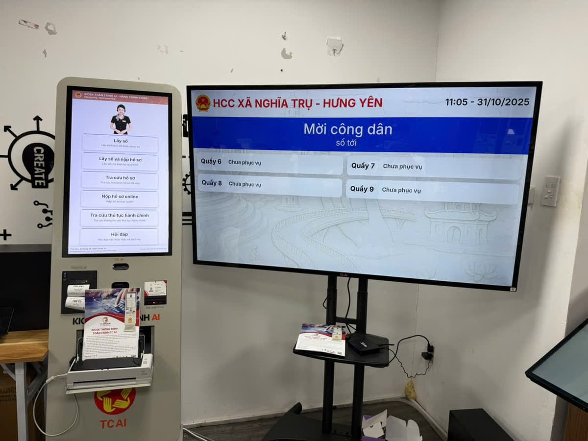 TC Group triển khai Hệ thống Kiosk TC AI phục vụ Hành chính công tại Hưng Yên