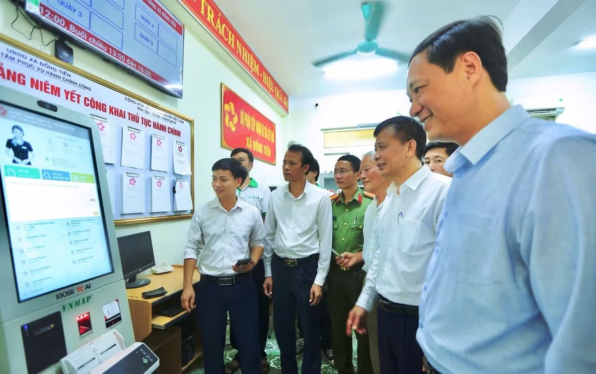 Thanh Hóa có xã đầu tiên ra mắt Kiosk AI toàn trình phục vụ hành chính công